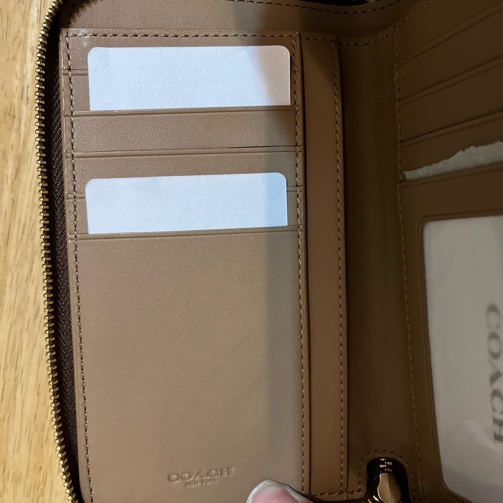 Coach Brown Signature Zip Wallet - Picture 9 of 11